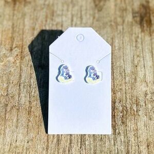 Handmade Elysiumsabyss Care Bear acrylic Stud Earrings Grumpy